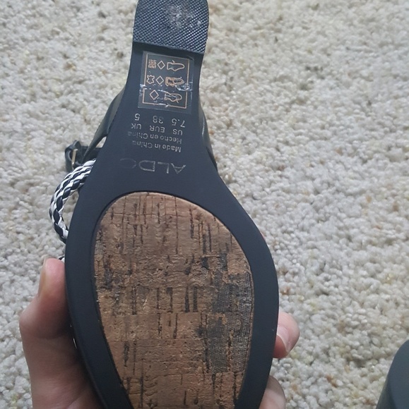 Aldo Aztec black and white wedges - Picture 3 of 4